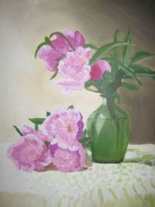 Voir le détail de cette oeuvre: Vase vert aux pivoines